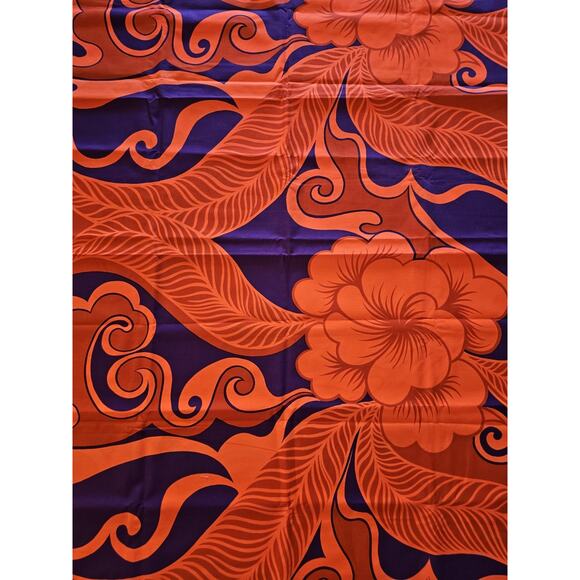 Vintage THC Hawaiian Textiles Fabric Mid Century Abstract Bright Mod 44 X 104 In - Picture 1 of 8